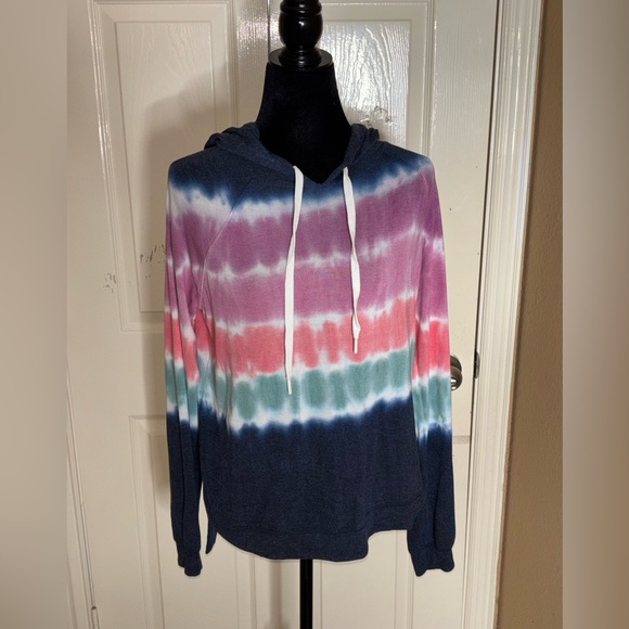 p.j savage blue tie dye pajama soft hoodie sweater & Pants size medium womens - Picture 4 of 10